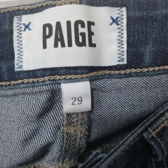 Paige Hoxton Side Stripes Raw hem Ankle Jeans Size 29 in Blue Color - Picture 4 of 16